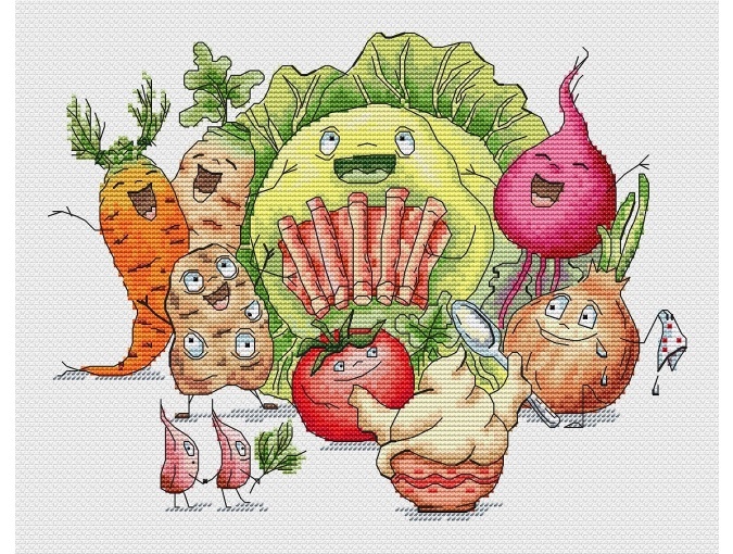Funny Vegetables Cross Stitch Pattern фото 3