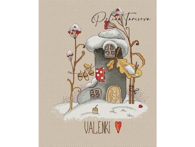 House. Valenki Cross Stitch Pattern фото 1