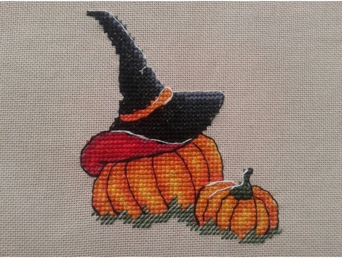 Hat and Pumpkins Cross Stitch Pattern фото 2