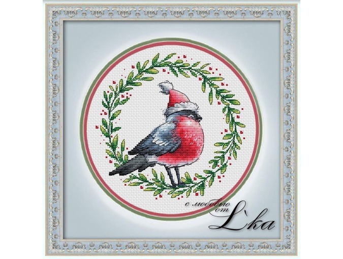 Christmas Bullfinch Cross Stitch Pattern фото 1