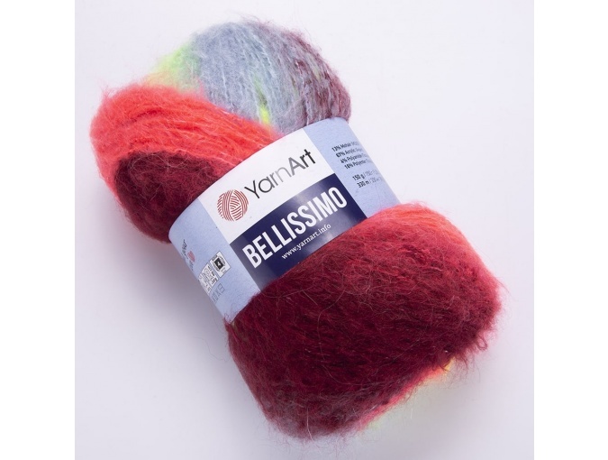 YarnArt Bellissimo 13% mohair, 67% acrylic, 4% polyamide, 16% polyester, 3 Skein Value Pack, 450g фото 7