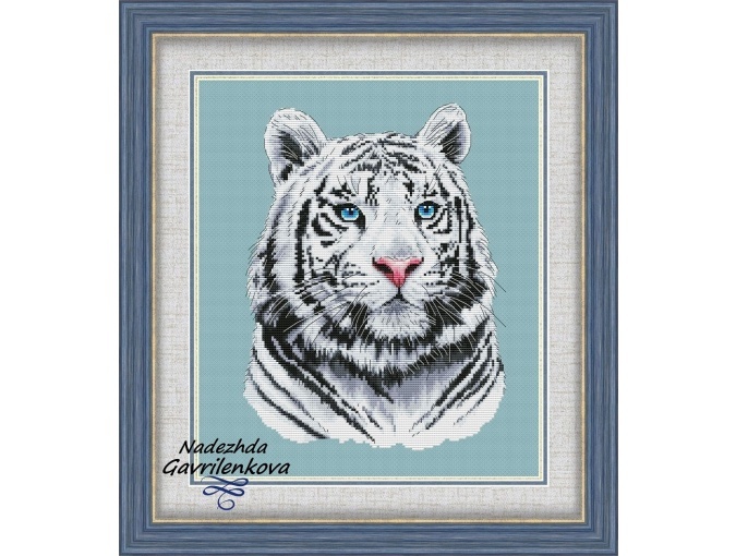 White Tiger Cross Stitch Pattern фото 1
