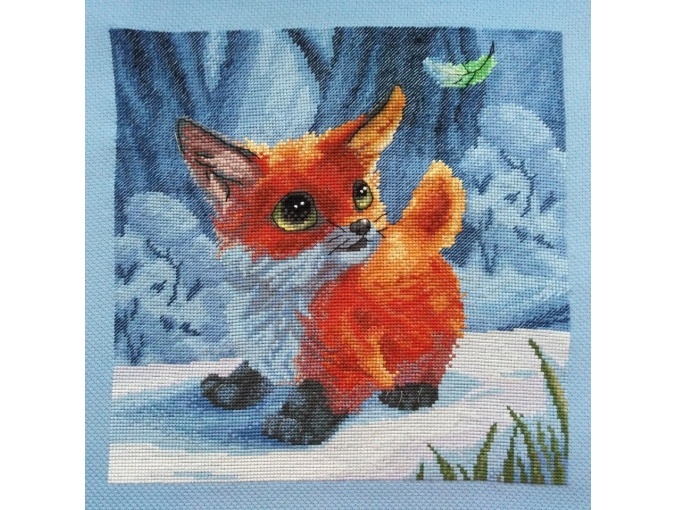 Fox with a Feather Cross Stitch Pattern фото 2
