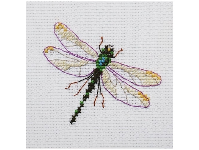 Counted Cross Stitch Kit Golden Dragonfly 