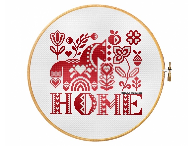 Home. Dala Horse Cross Stitch Pattern фото 1