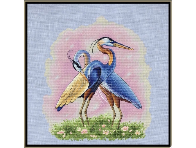 Blue Herons Cross Stitch Pattern фото 1