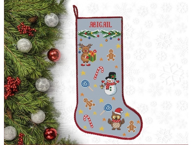 Christmas Stocking. Forest Cross Stitch Pattern фото 1