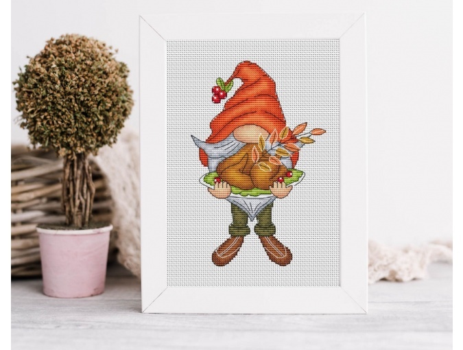 Thanksgiving Gnome Cross Stitch Pattern фото 1