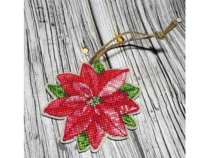 Christmas Toys. Poinsettia Cross Stitch Pattern фото 3