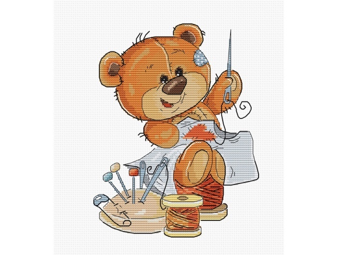 Teddy-bear Sewer Cross Stitch Kit фото 1