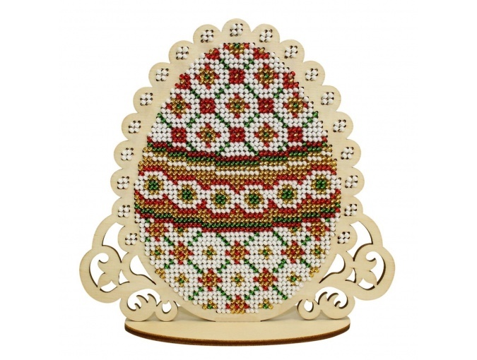 White Easter Egg Bead Embroidery Kit фото 1
