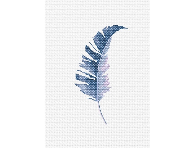 Blue Feather Cross Stitch Pattern фото 1
