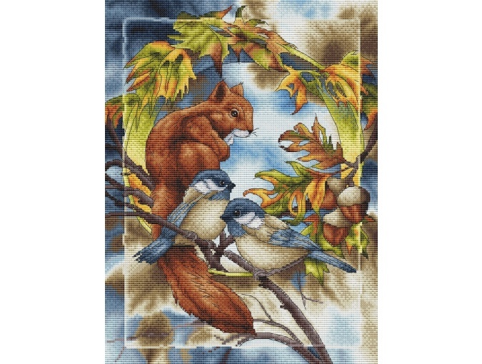 Forest Inhabitants. Squirrel Cross Stitch Pattern фото 1