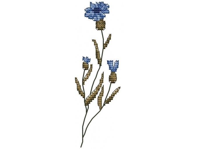 Wildflowers. Сornflower Cross Stitch Pattern фото 1