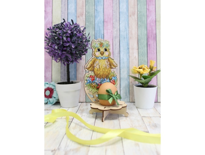 Easter Egg Stand. Chicken Сard Cross Stitch Kit фото 2