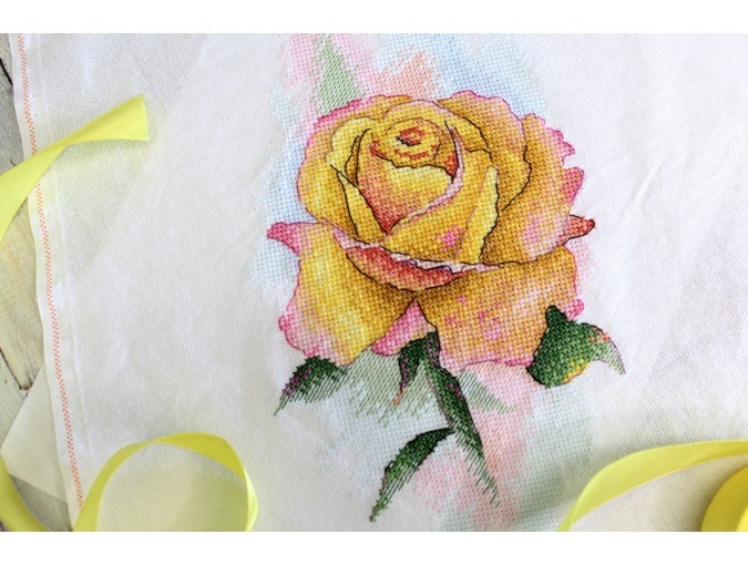 Yellow Rose Cross Stitch Kit фото 3
