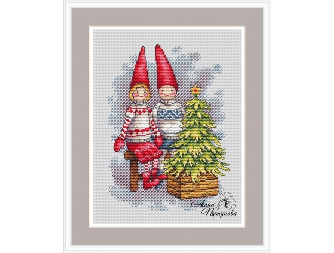 Festive Gnomes Cross Stitch Pattern фото 1