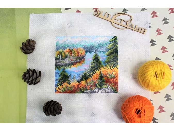 Autumn Mountain Forest Cross Stitch Kit фото 2