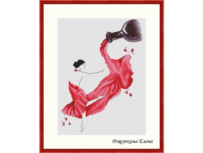 Wine Flamenco Cross Stitch Pattern фото 1