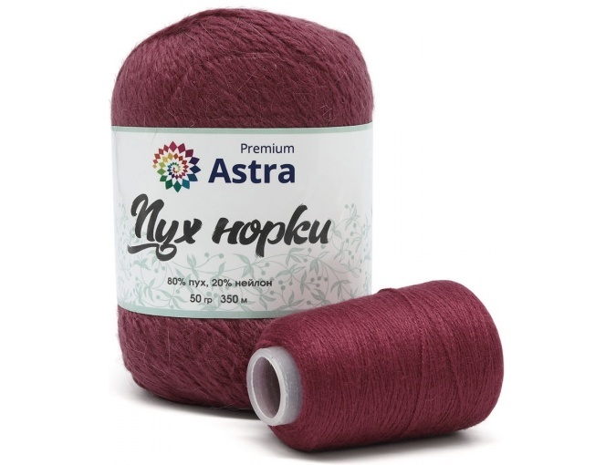 Astra Premium Mink Yarn, 80% mink fluff, 20% nylon, 1 Skein Value Pack, 50g фото 21