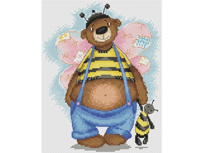 Bee Bear Cross Stitch Pattern фото 1