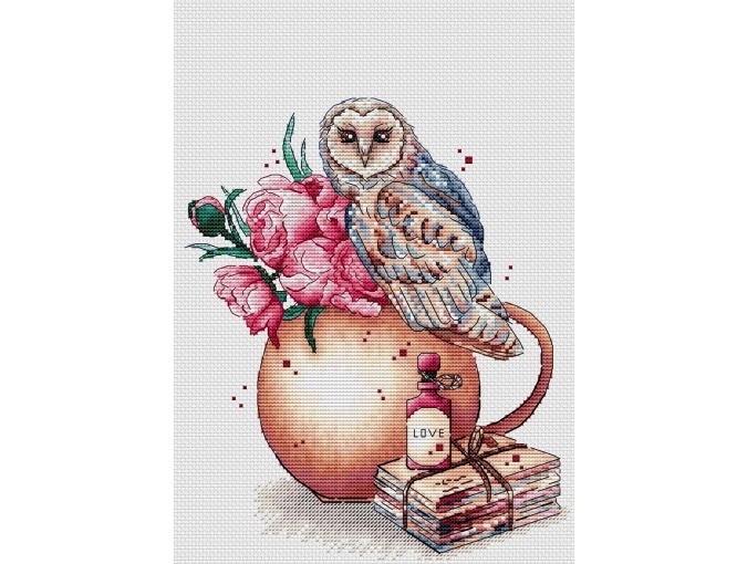 Owl on a Jug Cross Stitch Pattern фото 1