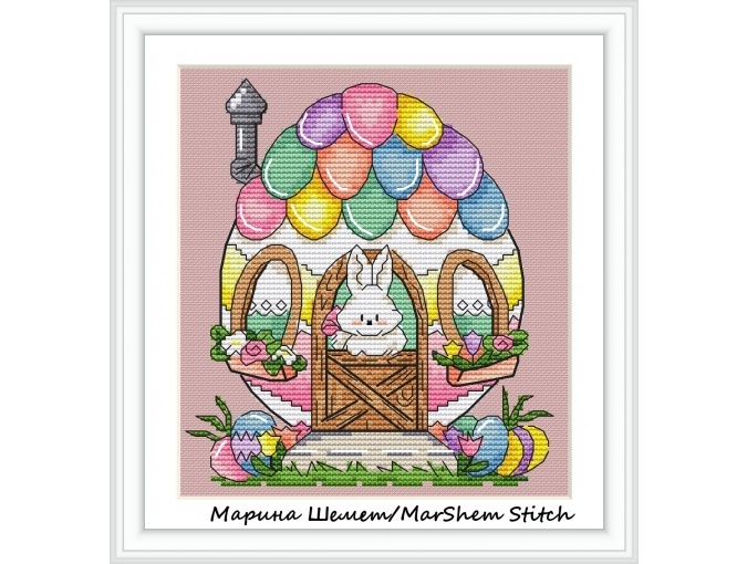 Easter Bunny's House Cross Stitch Pattern фото 3