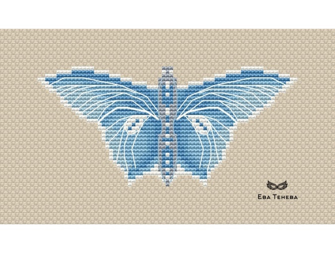 Butterfly. Blue Cross Stitch Pattern фото 2
