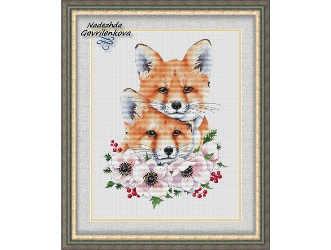 Little Foxes Cross Stitch Pattern фото 1