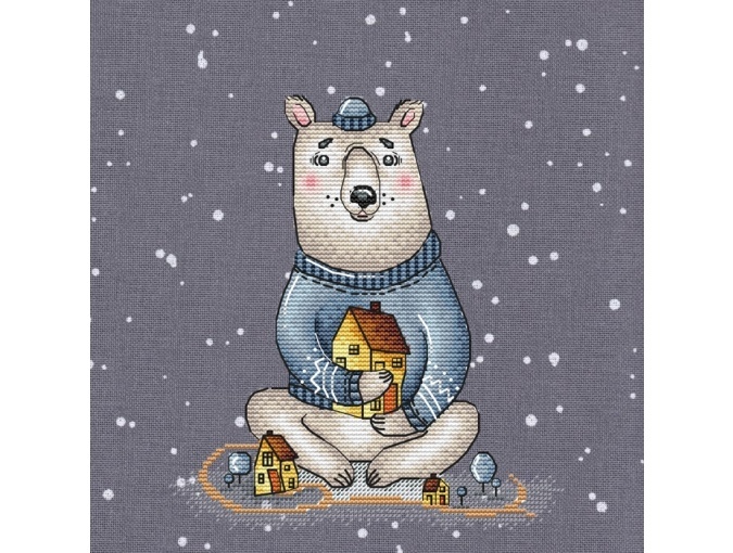 Winter Bear Cross Stitch Pattern фото 1