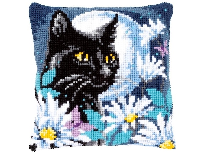 Cat in the Night Cushion Cross Stitch Kit фото 1