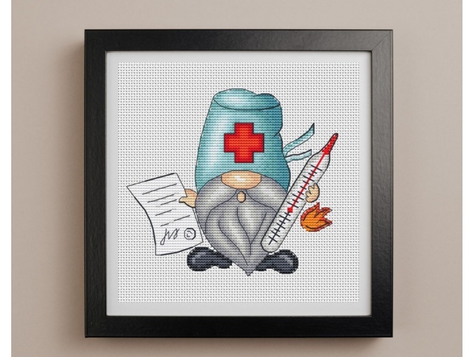 Gnome Doctor Cross Stitch Pattern фото 1