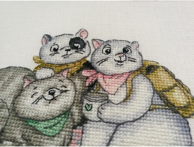 Three Cats on a Blanket Cross Stitch Pattern фото 4