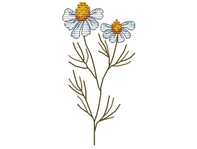 Wildflowers. Chamomile Cross Stitch Pattern фото 1