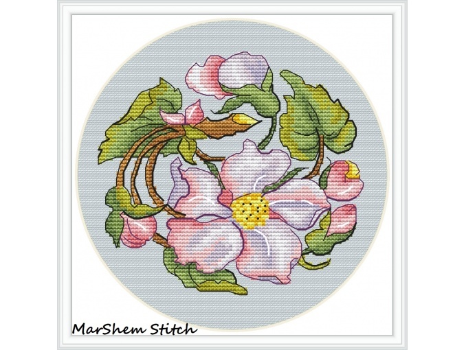 An Apple Blossom Cross Stitch Pattern фото 2