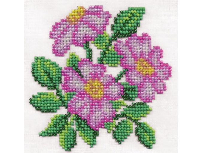 Fragrant Wild Rose Bead Embroidery Kit фото 1