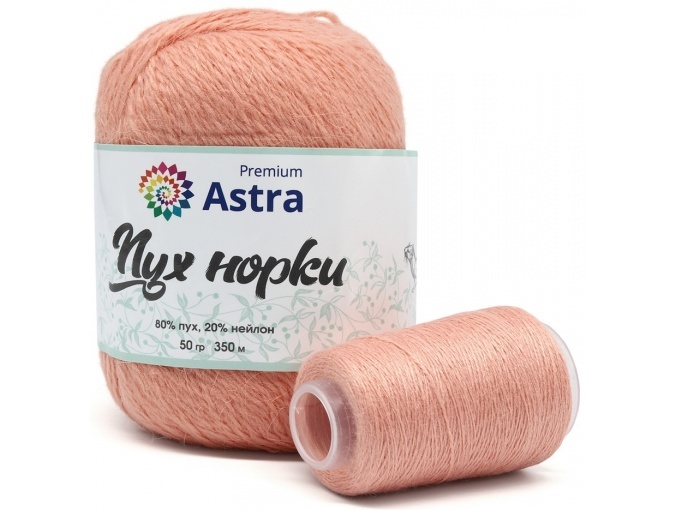 Astra Premium Mink Yarn, 80% mink fluff, 20% nylon, 1 Skein Value Pack, 50g фото 9