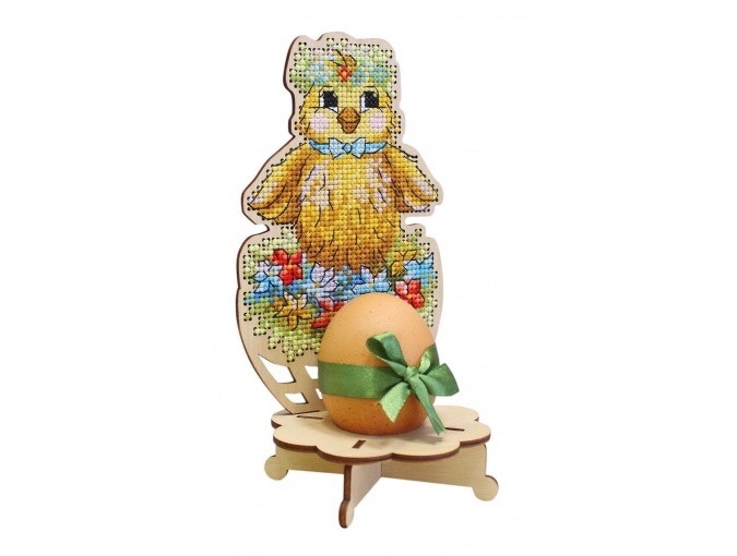 Easter Egg Stand. Chicken Сard Cross Stitch Kit фото 1