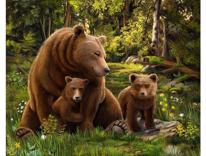 Bear and Cubs Diamond Painting Kit фото 1