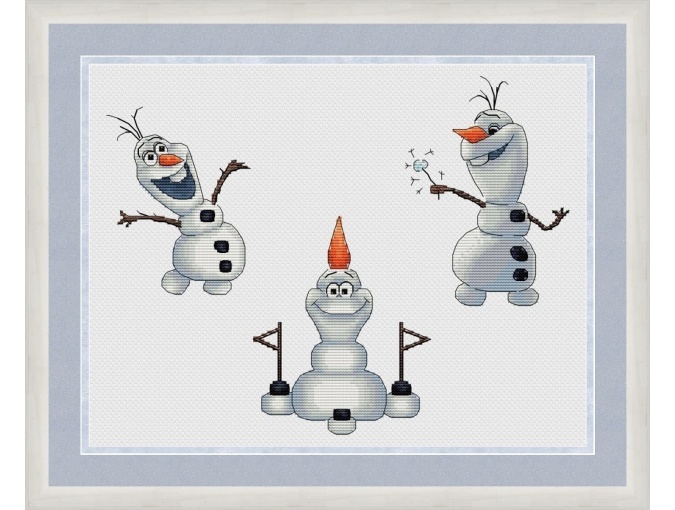 Snowman Olaf Cross Stitch Pattern фото 1