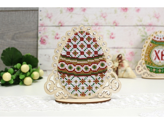 White Easter Egg Bead Embroidery Kit фото 3