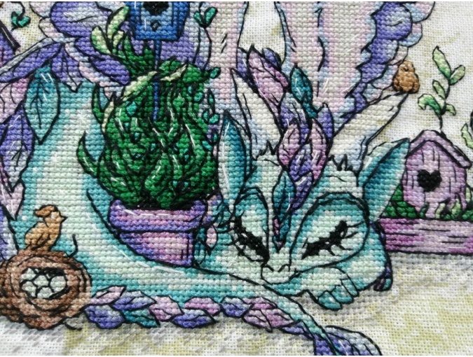 Dragon with Birds Cross Stitch Pattern фото 7