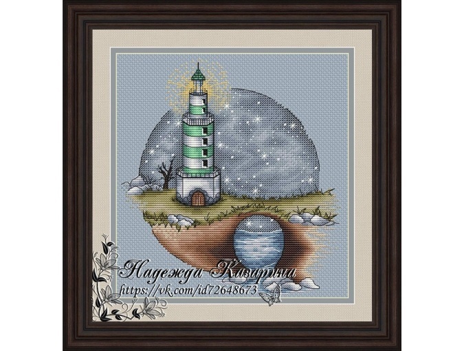 Lighthouse with a Bridge Cross Stitch Pattern фото 1