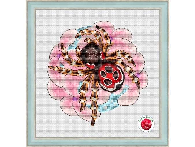 Red Brown Spider Cross Stitch Pattern фото 1