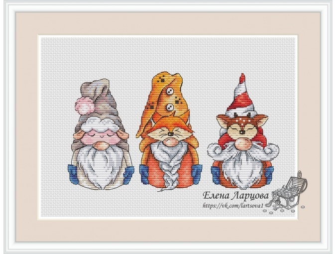 Masquerade Gnomes Cross Stitch Pattern фото 1