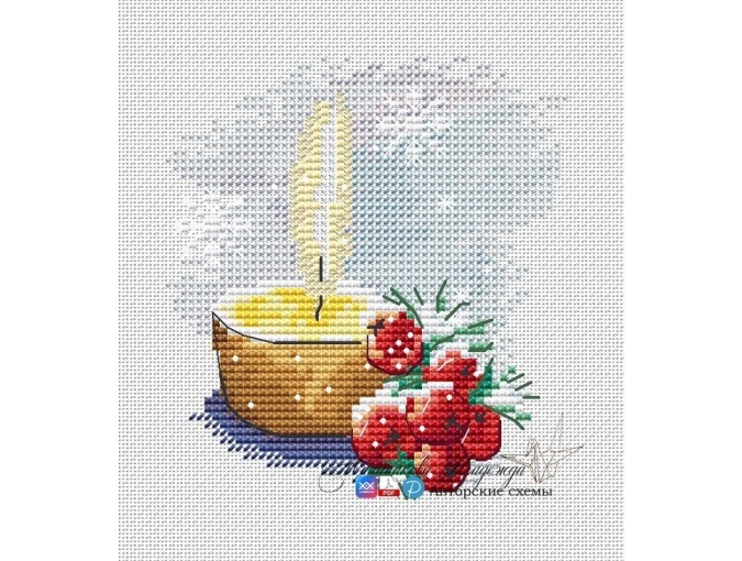 A Christmas Candle Cross Stitch Pattern фото 1