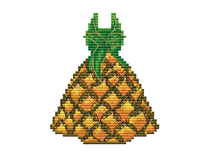 Pineapple Dress Cross Stitch Pattern фото 1
