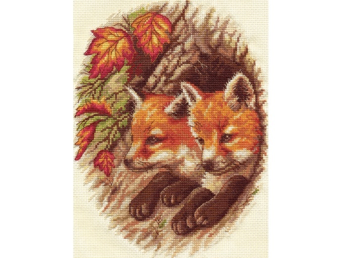 Fox Cubs Cross Stitch Kit фото 1