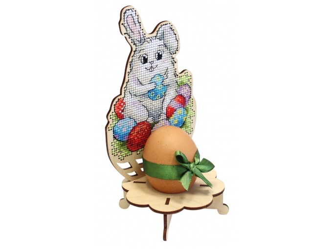 Easter Egg Stand. Bunny Сard Cross Stitch Kit фото 1