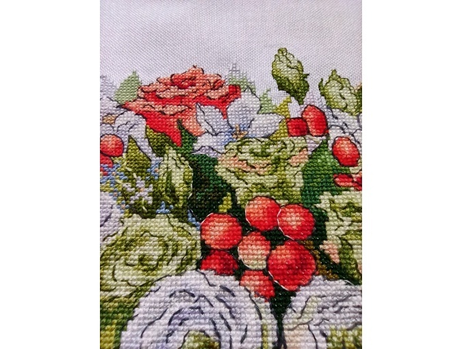 Scarlet Bouquet Cross Stitch Pattern фото 20